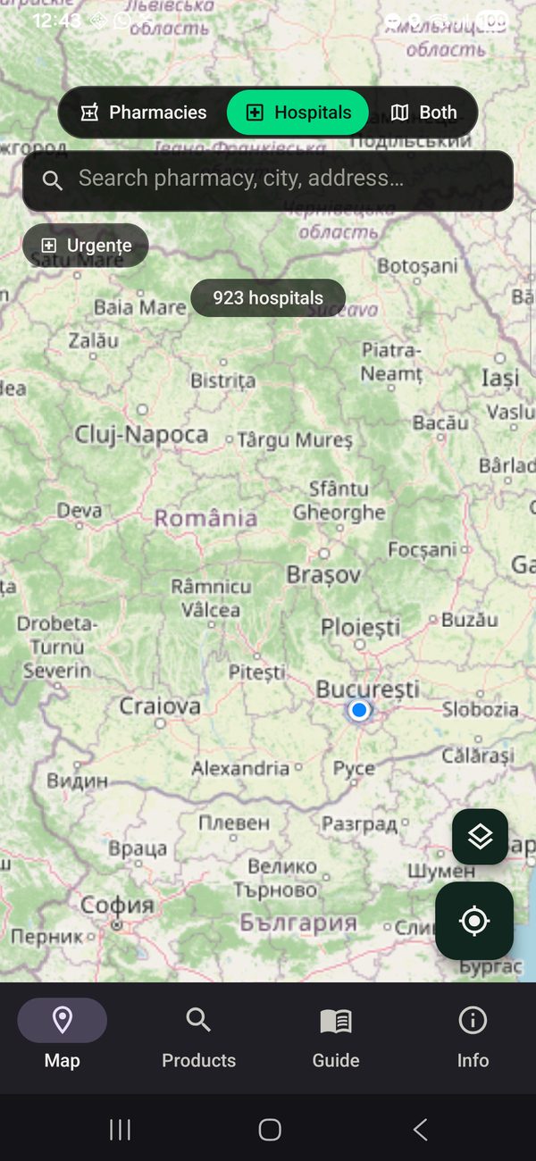 Spitale și urgențe pe hartă
